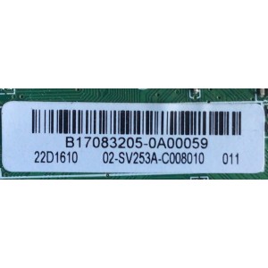 MAIN FUENTE PARA TV INSIGNIA / NUMERO DE PARTE 02-SV253A-C008010 / TP.MS3553.PA582 / 3MS553F0ATA / B17083205-0A00059 / DISPLAY ST2151B01-1 / NS-22D420NA18